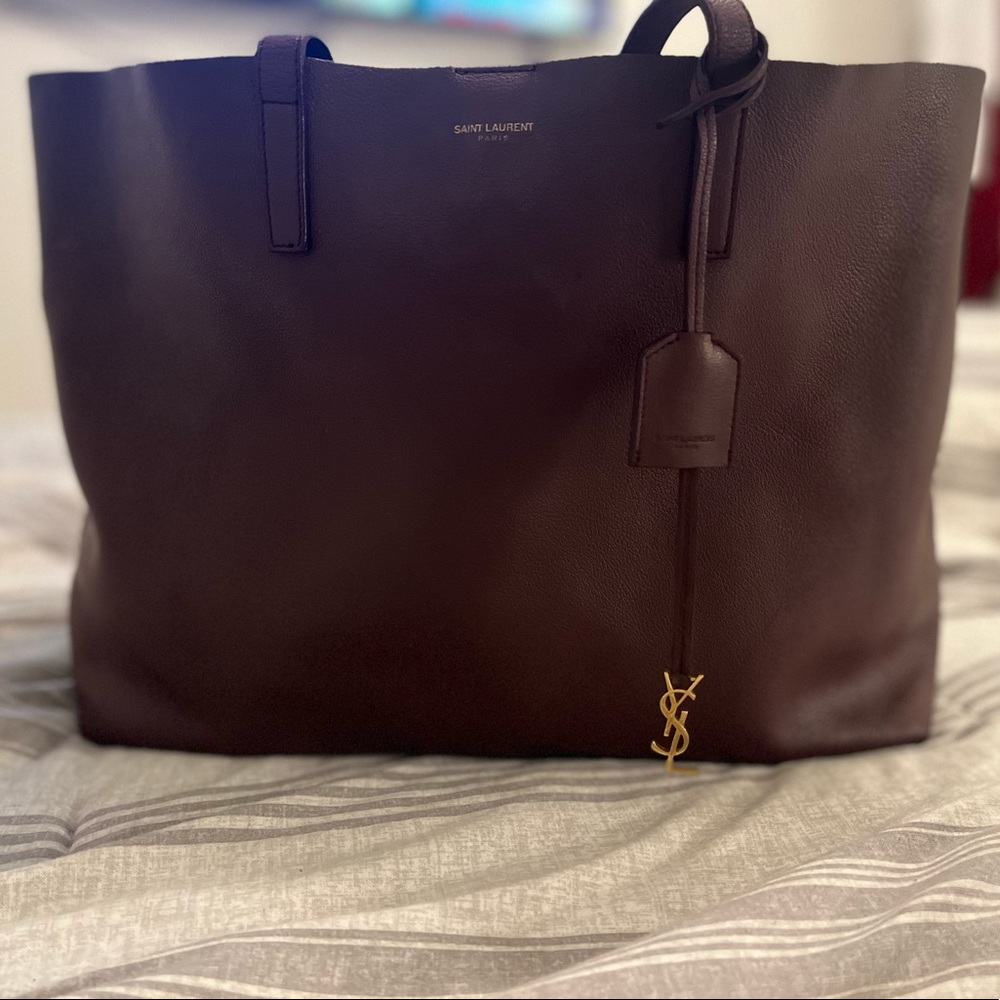 Saint Laurent Burgundy Tote